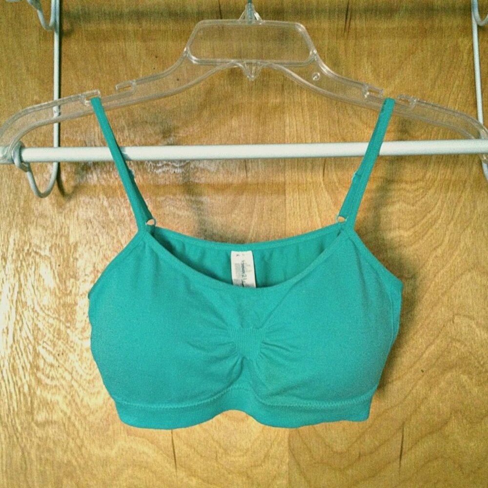 Cropped Tank Top with Padded Bras in Mint Green